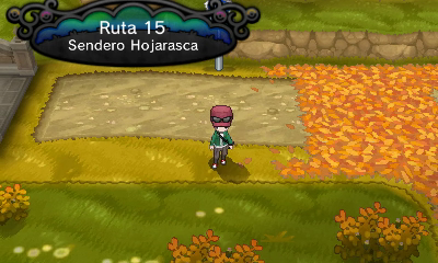 Ruta 15 (Senda Hojarasca) en Pokémon X e Y — captura 1 Ruta 15 (Senda Hojarasca) en Pokémon X e Y — captura 1