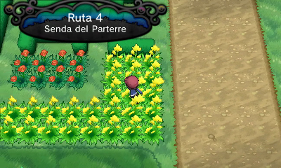 Ruta 4 (Senda del Parterre) en Pokémon X e Y — captura 1 Ruta 4 (Senda del Parterre) en Pokémon X e Y — captura 1