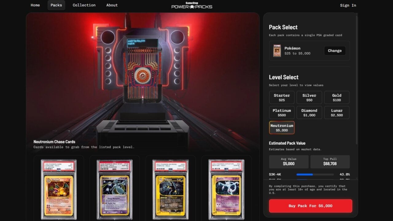 GameStop vendería cartas Pokémon al azar por $5,000 — PokeWave
