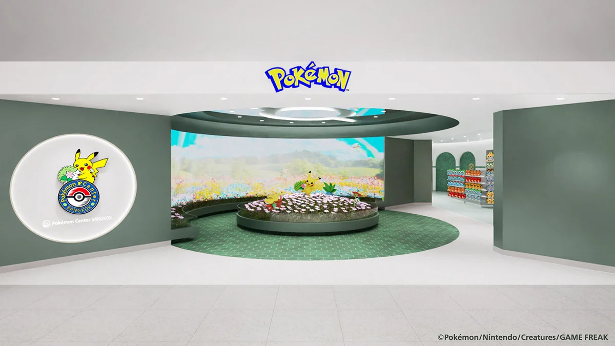 Pokémon Center Bangkok front entrance mockup