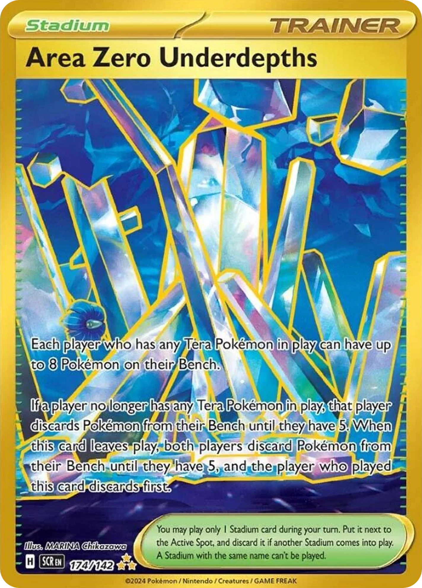 Area Zero Underdepths from Stellar Crown (#174)