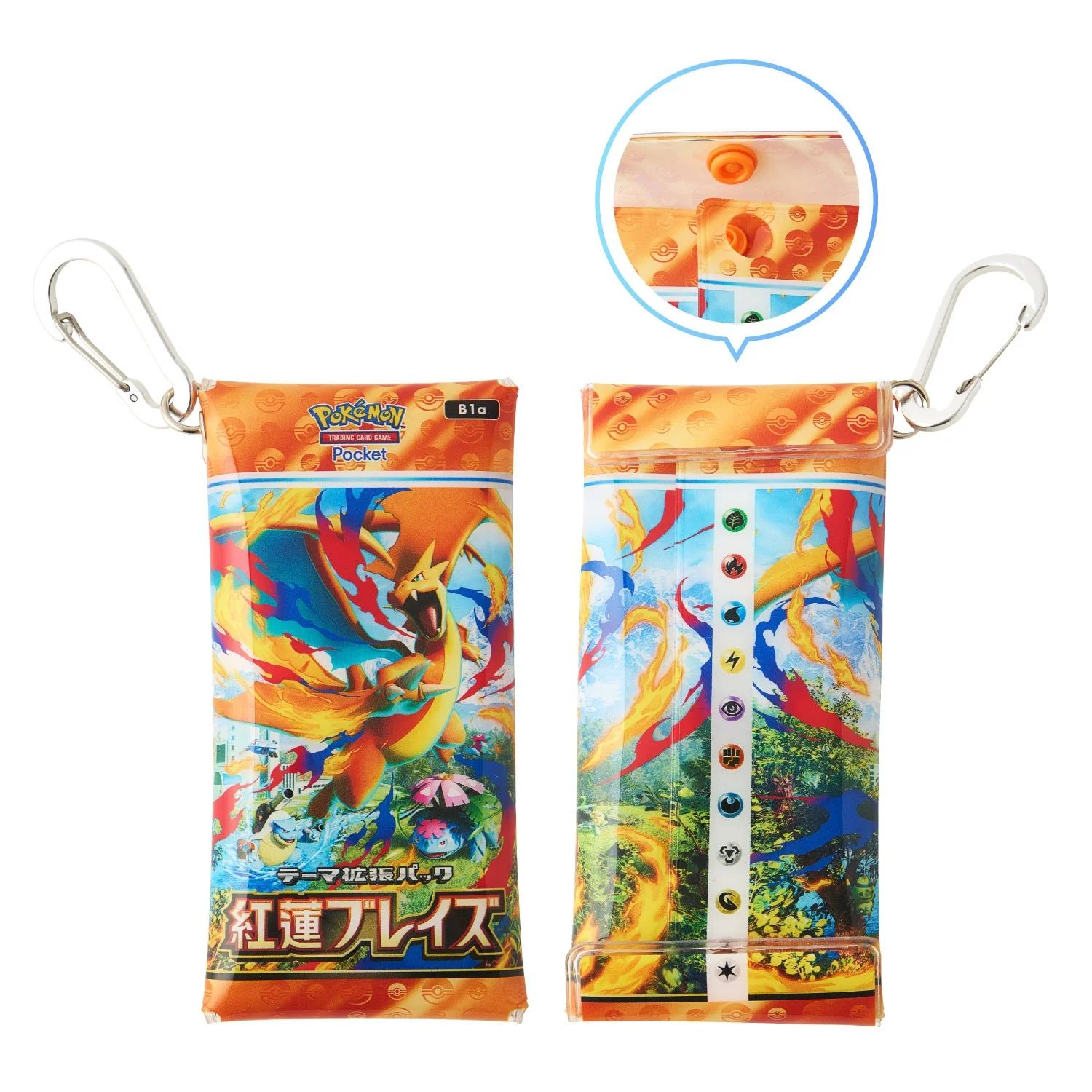 TCG Pocket Crimson Blaze carabiner pouch