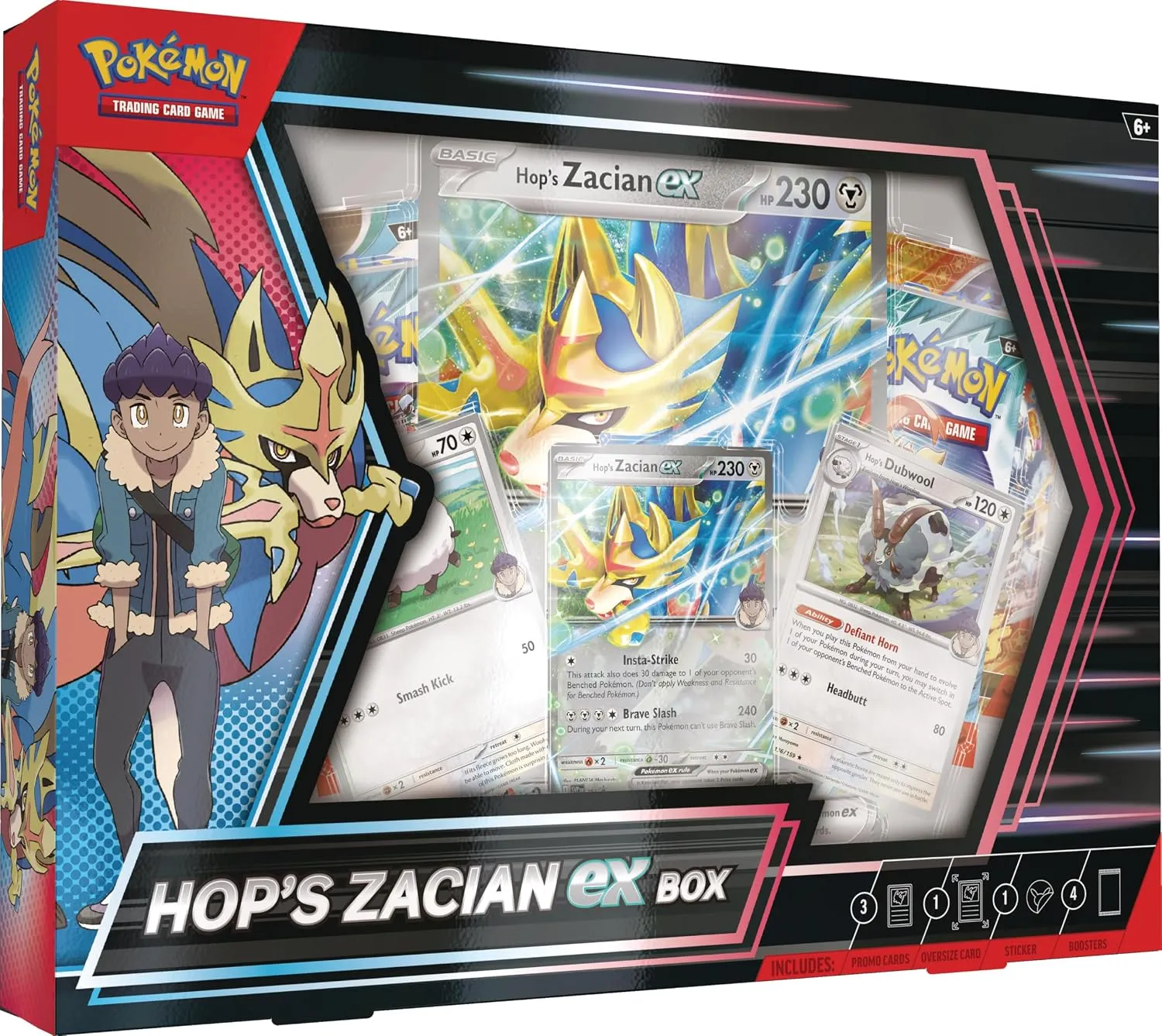 Pokémon TCG: Hop’s Zacian ex Box - 4 Packs