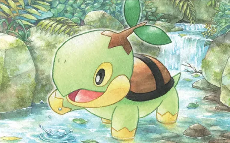 Turtwig en el agua